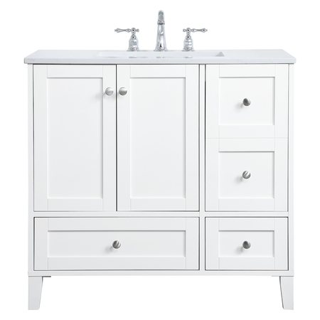 ELEGANT DECOR 36 Inch Single Bathroom Vanity In White VF18036WH